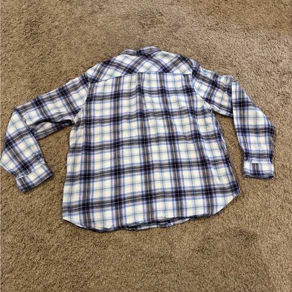 Eddie Bauer Outdoor Women's Blue and White Plaid Shirt - Picture 8 of 8